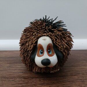 90s Vintage Koosh Ling Ball Toy Dog Puppy Brown Black White Dog 3" x 2"